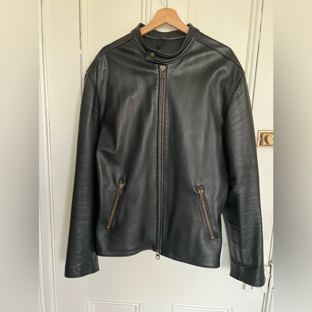 Roots leather jacket. Made from thick cowhide, and brass/steel hardware. - Picture 1 of 9